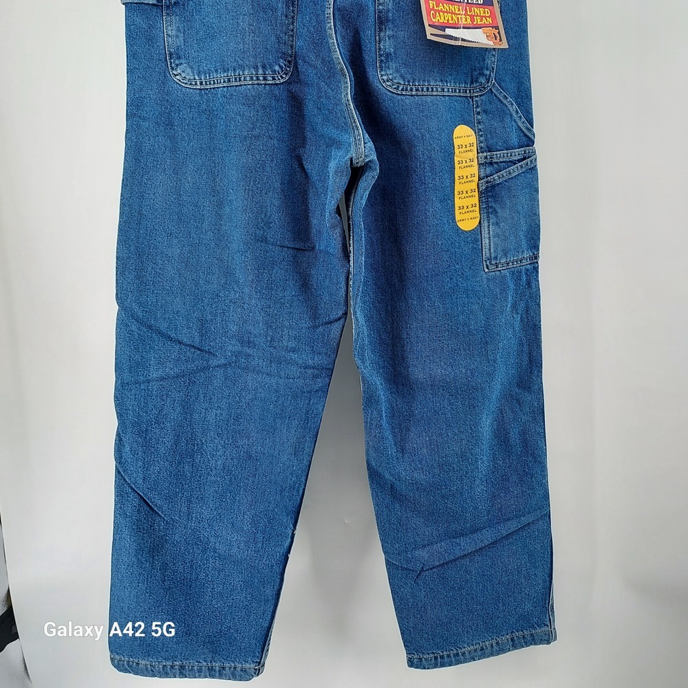 ARMY NAVY Carpenter Jeans Flannel Lined Titanium Denim Waist 33 Inseam 32 - Picture 10 of 10